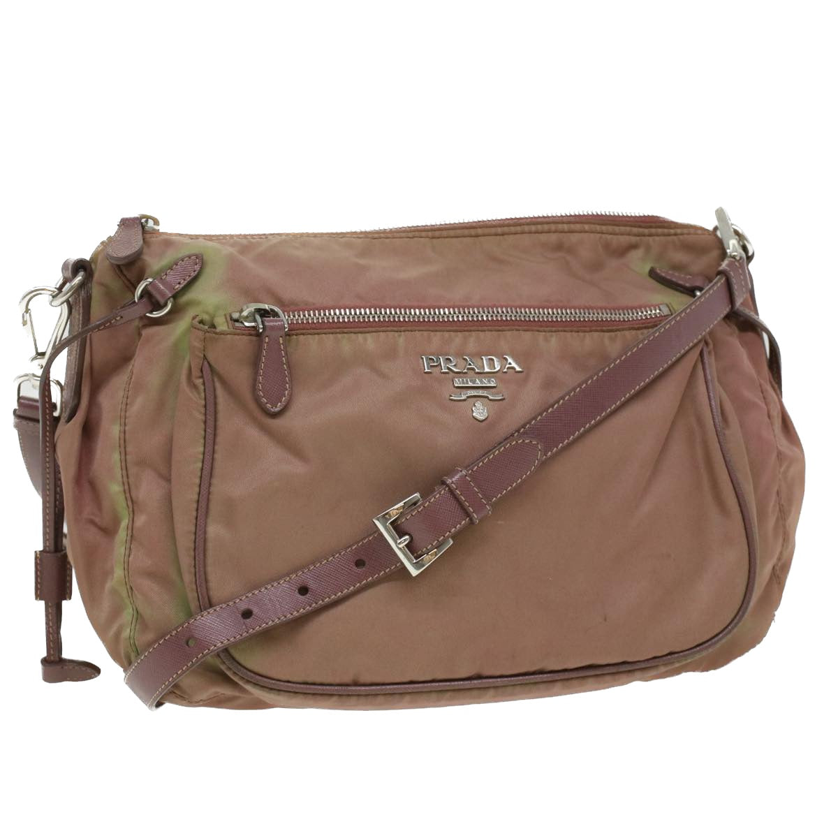 Prada Shoulder Bag Nylon Wine Red