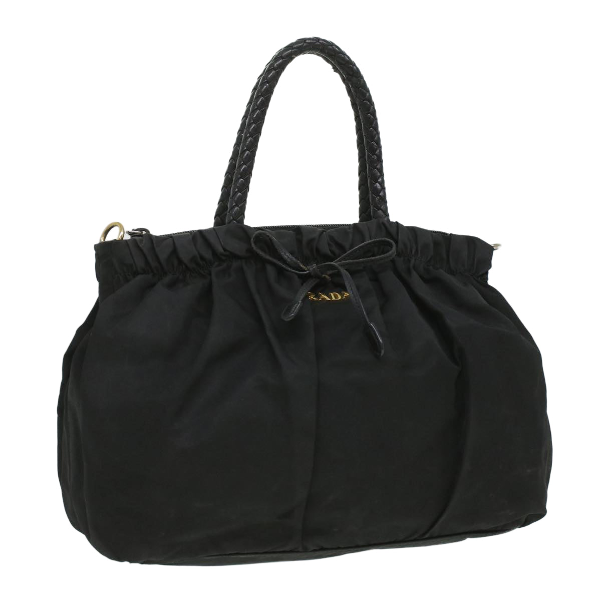 Prada Hand Bag Nylon Black