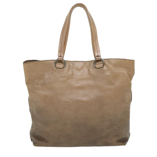 Prada Tote Bag Leather Beige