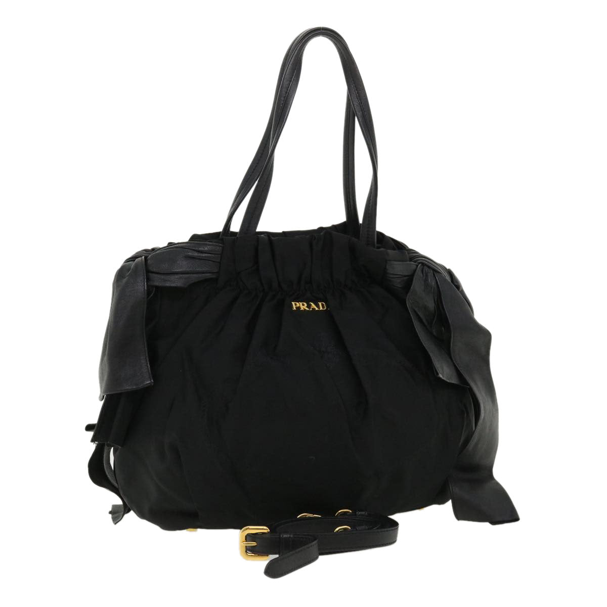 Prada Hand Bag Nylon 2way Black