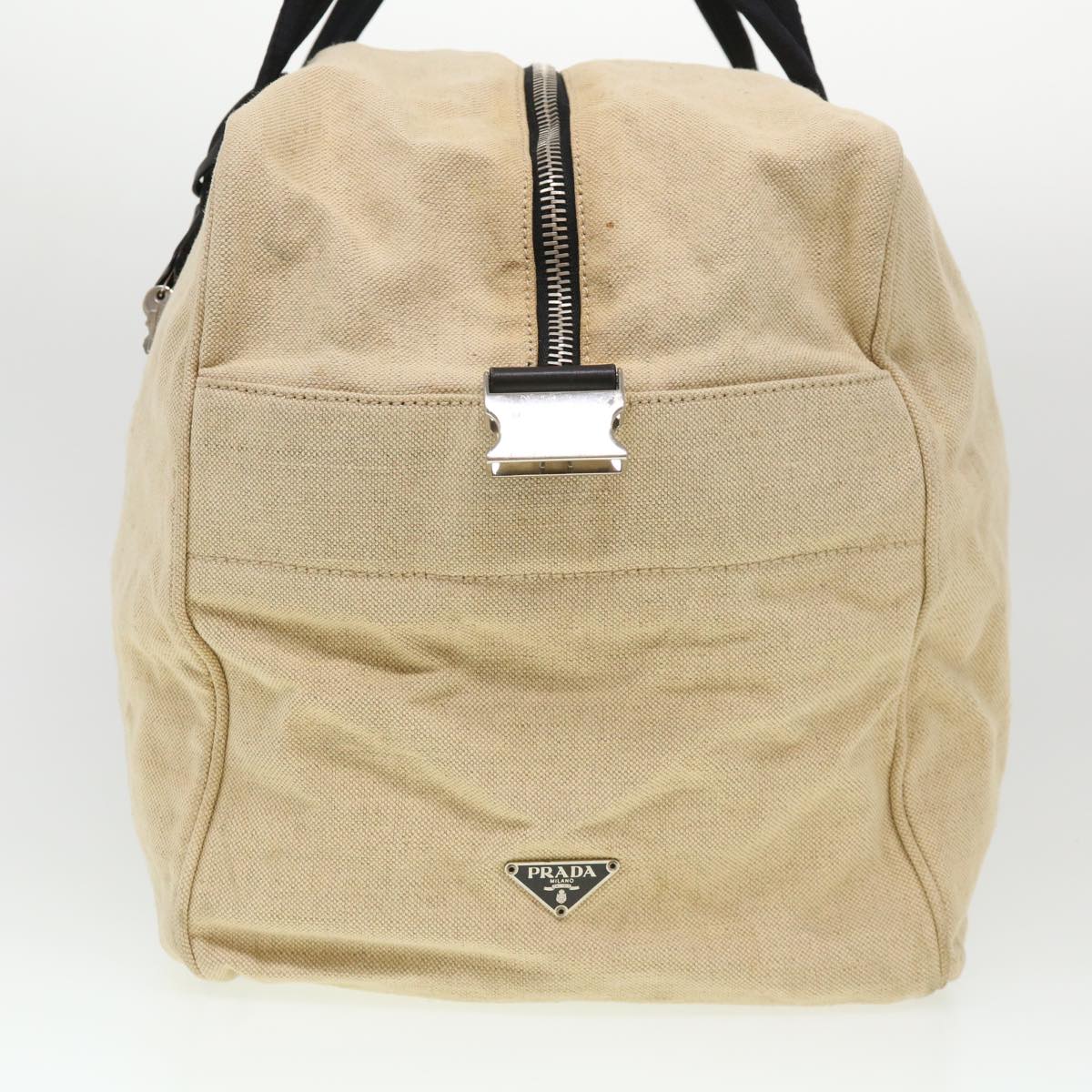 Prada Boston Bag Canvas 2way Beige