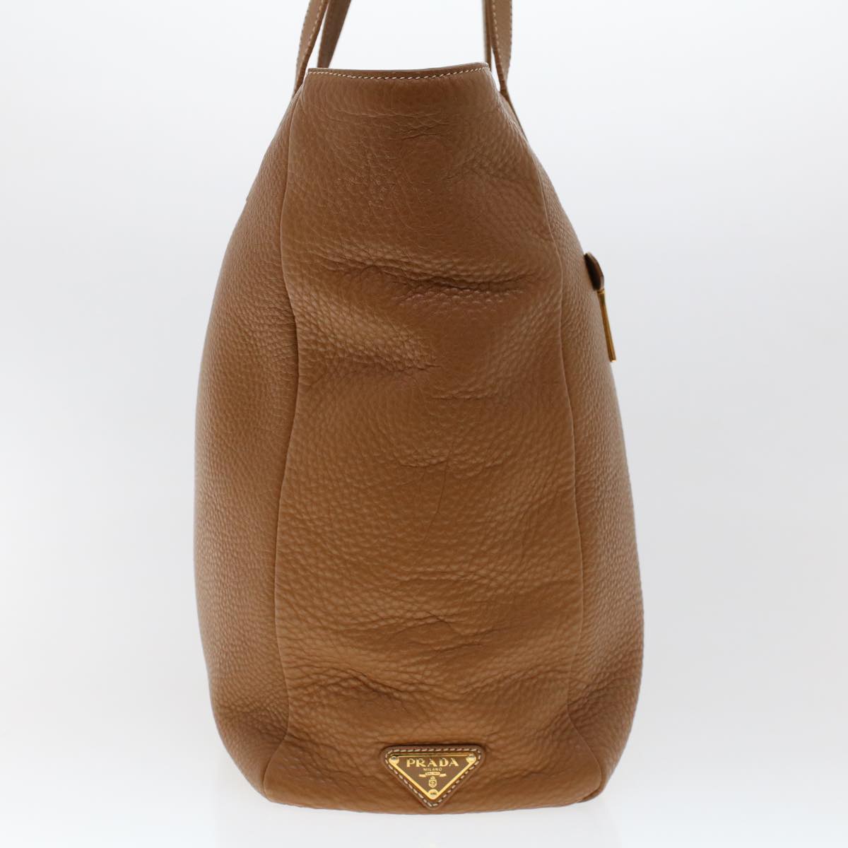PRADA Tote Bag Leather Brown Auth