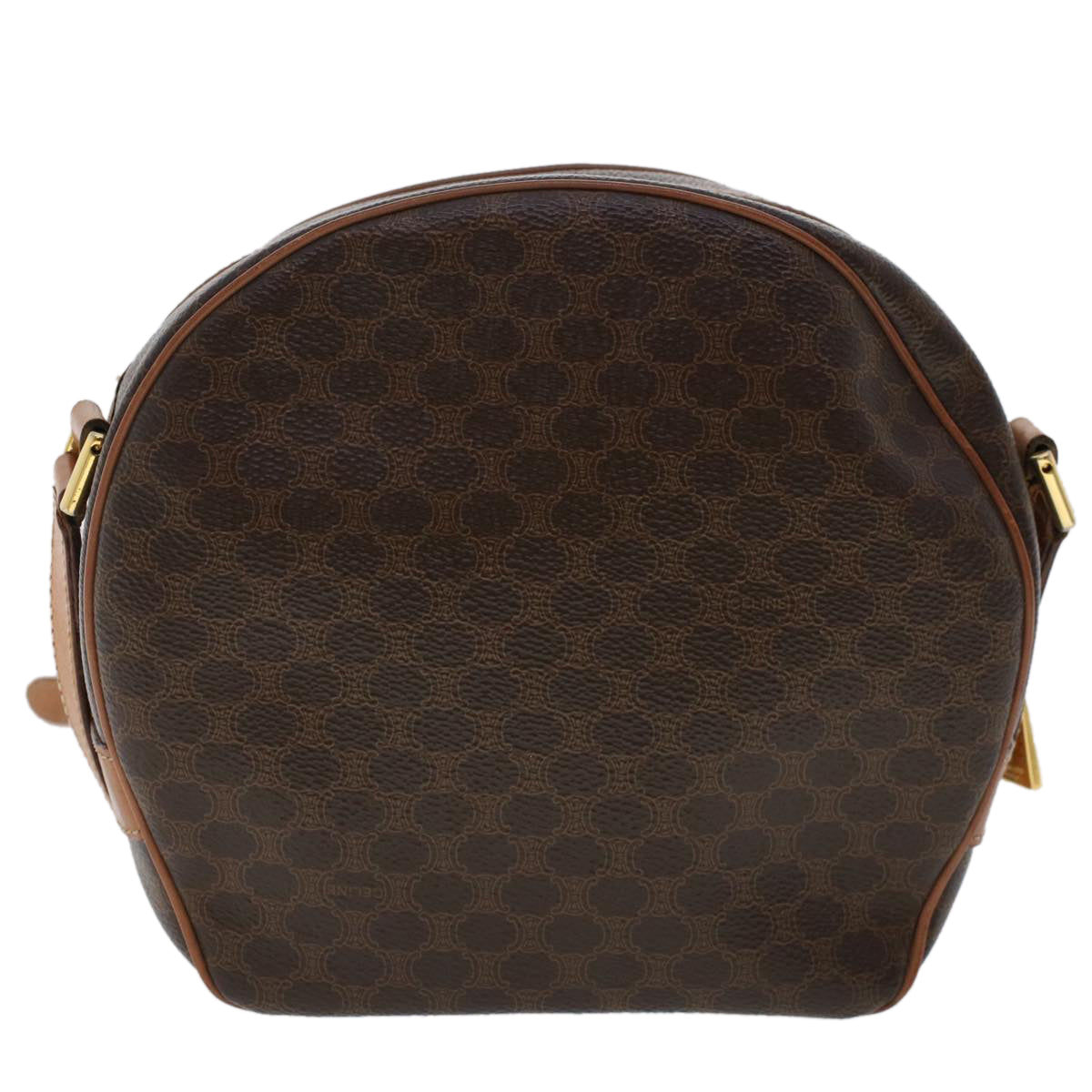 Luxury CELINE Macadam Canvas Shoulder Bag PVC Leather Brown ar9832