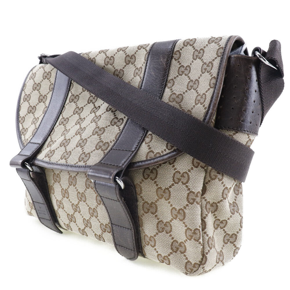 Gucci Leather Canvas Shoulder Bag