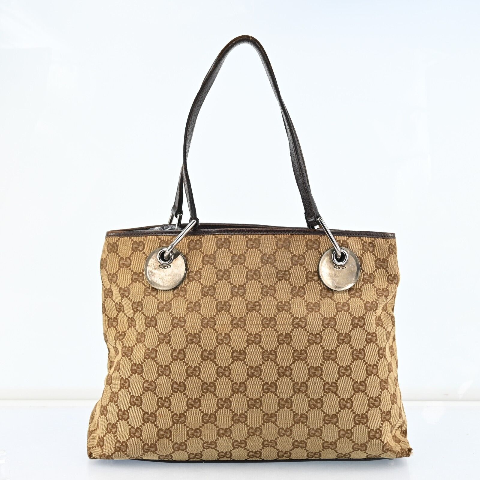 Gucci Monogram Leather Canvas Shoulder Bag