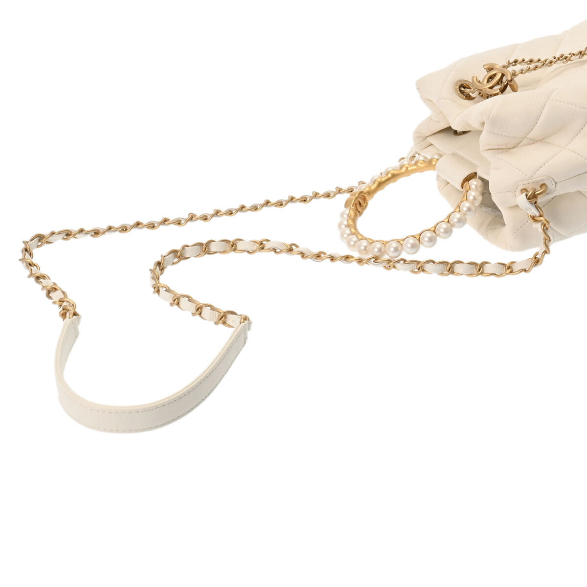 Chanel Bucket Chainshoulder 2Way White
