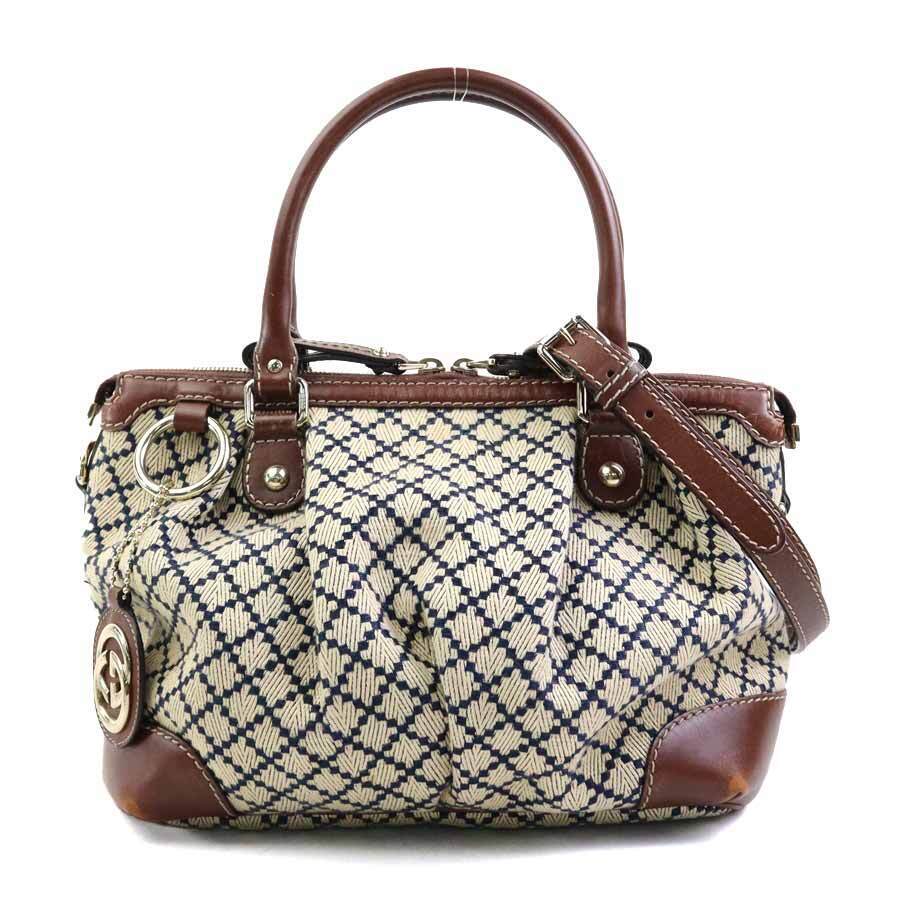 Gucci Leather Canvas Shoulder Bag