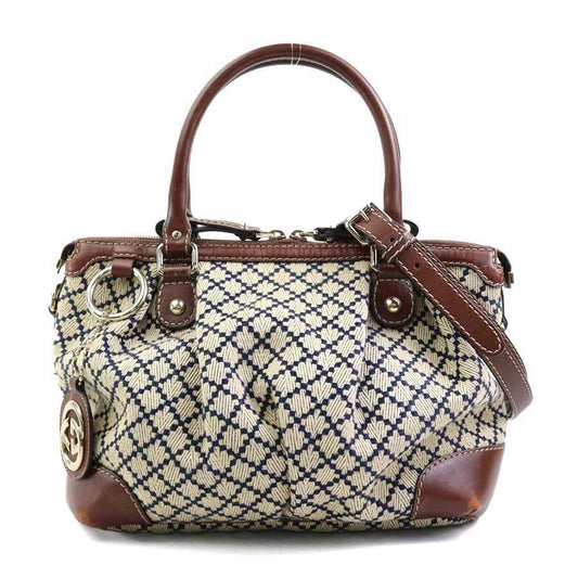 Gucci Leather Canvas Shoulder Bag