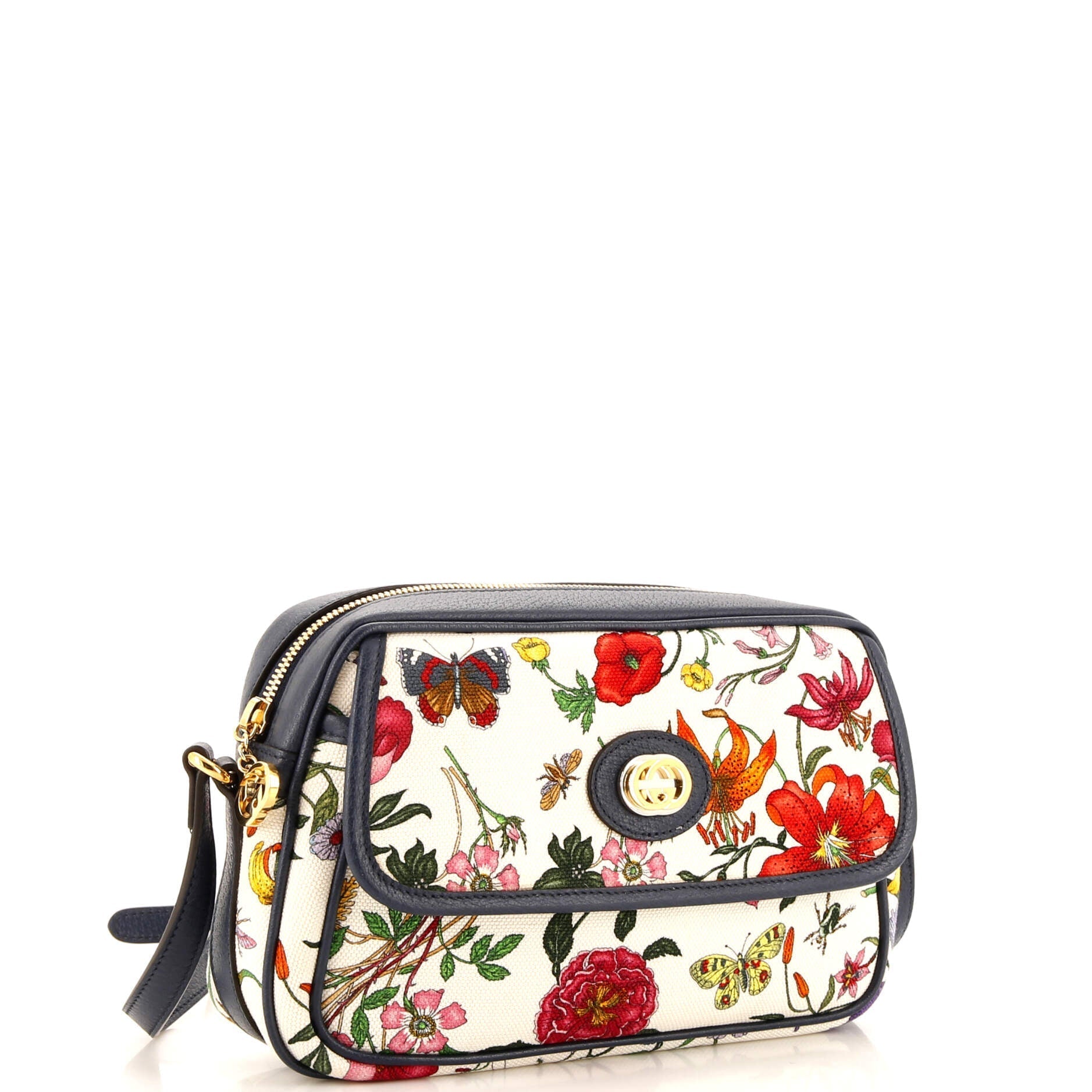 Gucci Leather Canvas Shoulder Bag