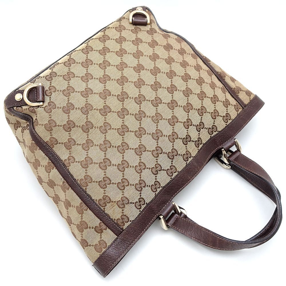 Gucci Monogram Leather Canvas Tote