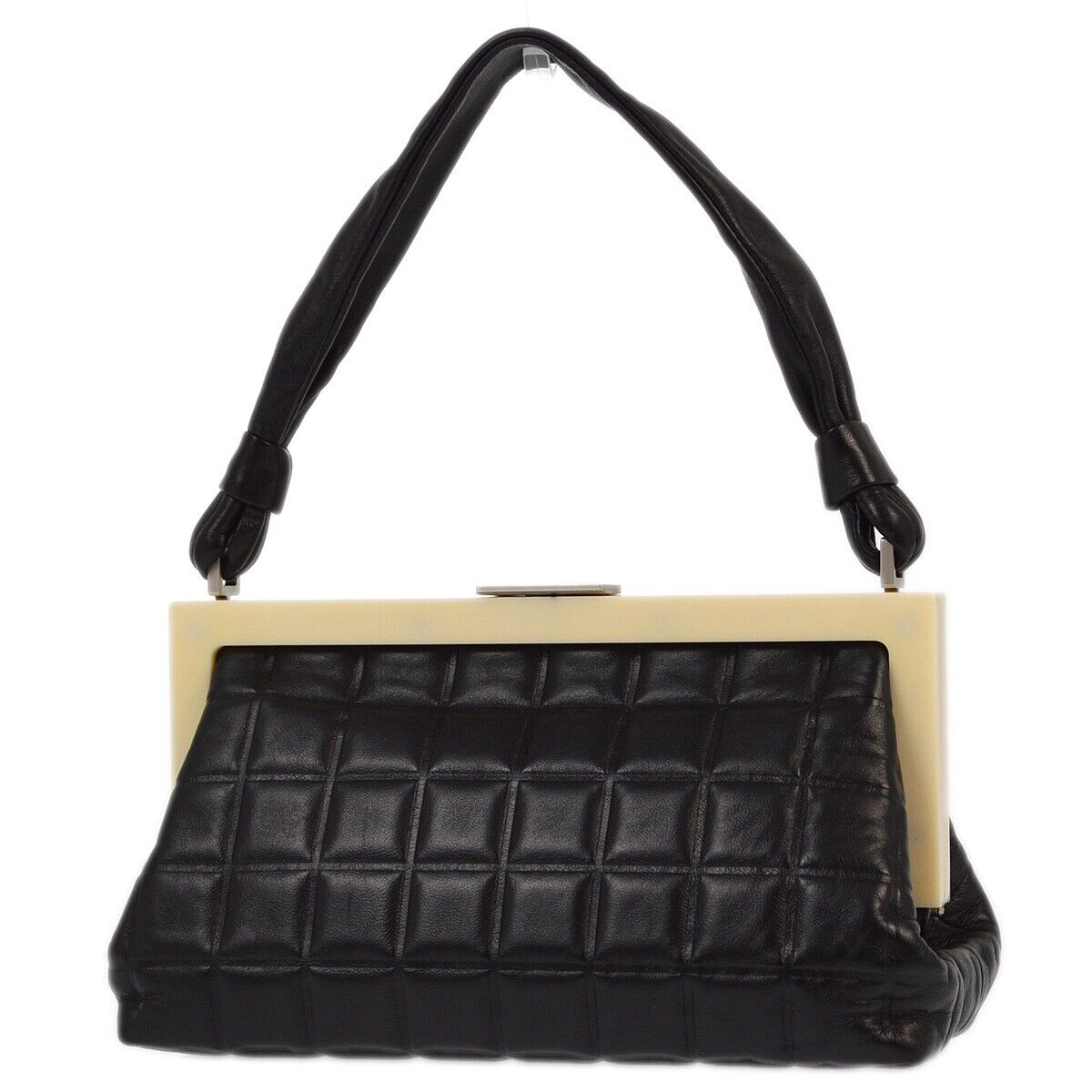 Chanel Black Lambskin Choco Bar Handbag