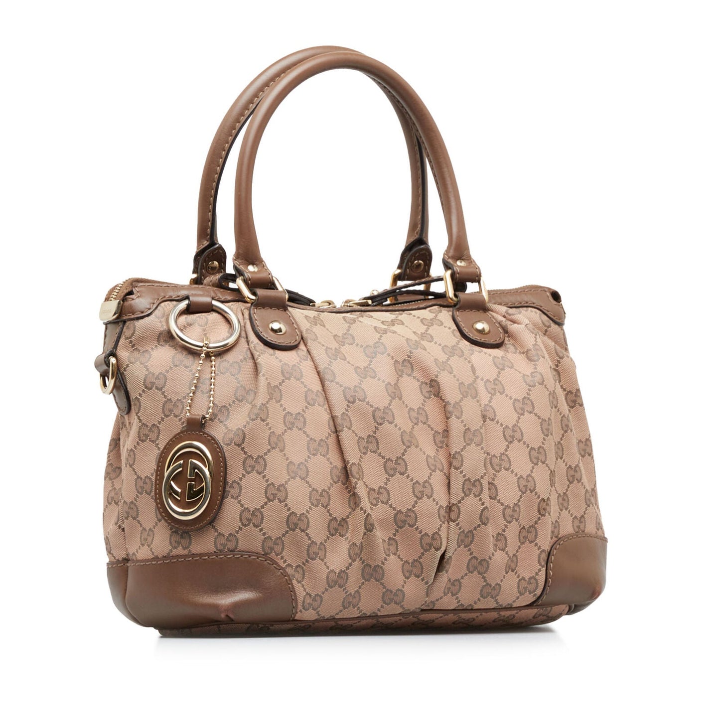 Gucci Monogram Leather Canvas Shoulder Bag