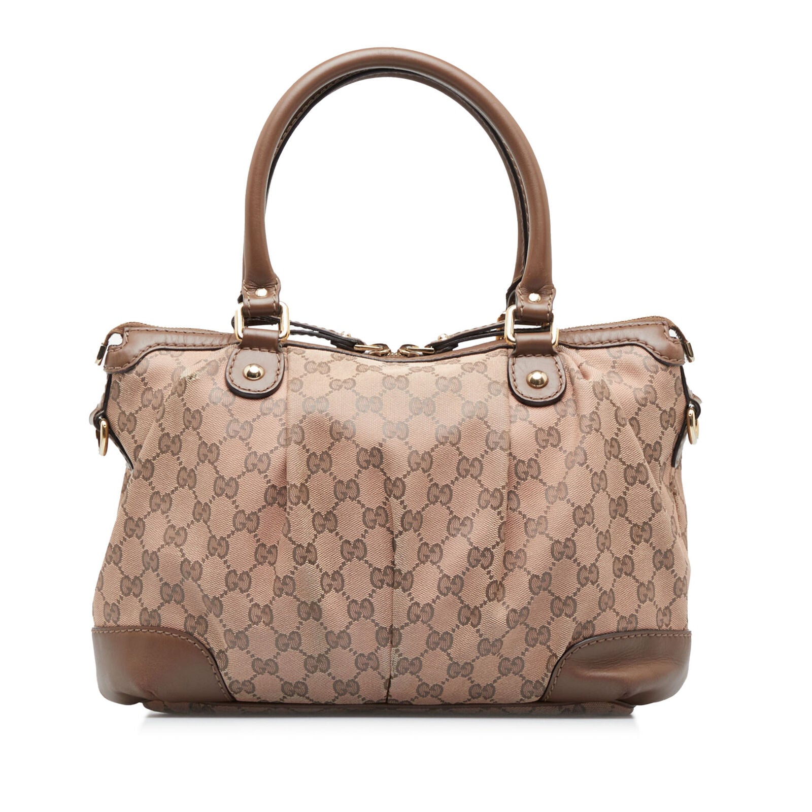 Gucci Monogram Leather Canvas Shoulder Bag