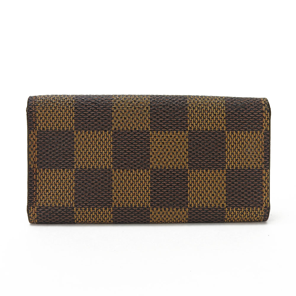 LOUIS VUITTON Key case Key holder Damier canvas, leather Brown Multicles4 mens(Unisex)