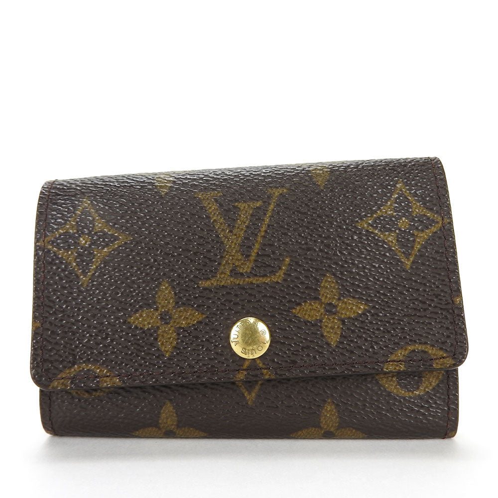 LOUIS VUITTON Key case Key holder Monogram canvas, leather Brown Multicles6 Women(Unisex)