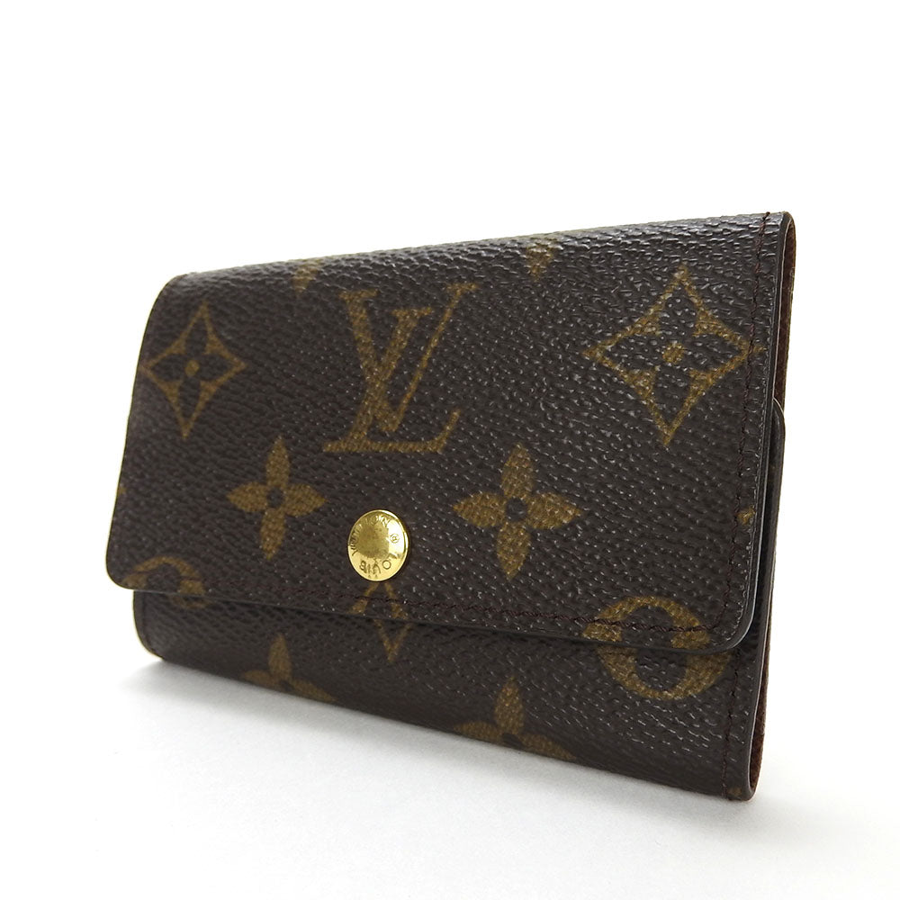 LOUIS VUITTON Key case Key holder Monogram canvas, leather Brown Multicles6 Women(Unisex)