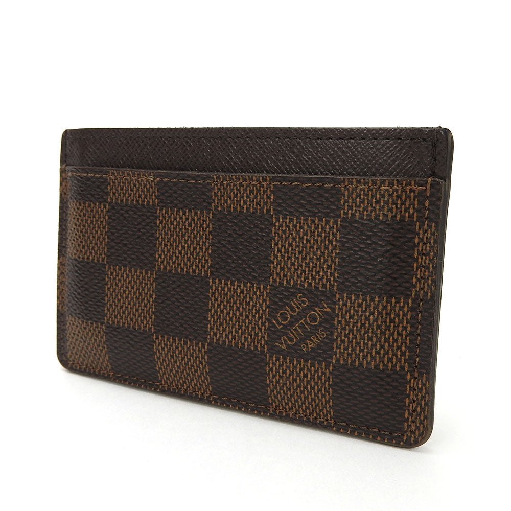 LOUIS VUITTON Card Case Damier canvas Brown Porte Cartes�ESimple Women(Unisex)