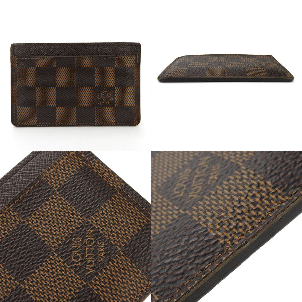 LOUIS VUITTON Card Case Damier canvas Brown Porte Cartes�ESimple Women(Unisex)