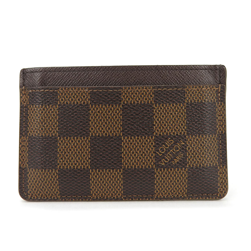 LOUIS VUITTON Card Case Damier canvas Brown Porte Cartes�ESimple Women(Unisex)