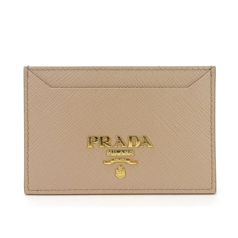 PRADA Card Case 1MC208 leather beige Safiano Women