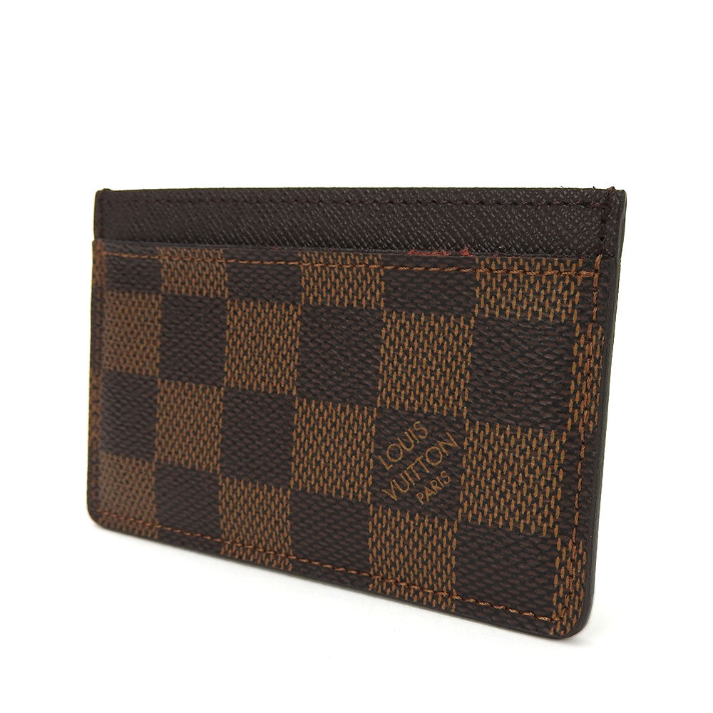 LOUIS VUITTON Card Case Damier canvas Brown Pass Case Card Case Porte Cartes�ESimple mens(Unisex)