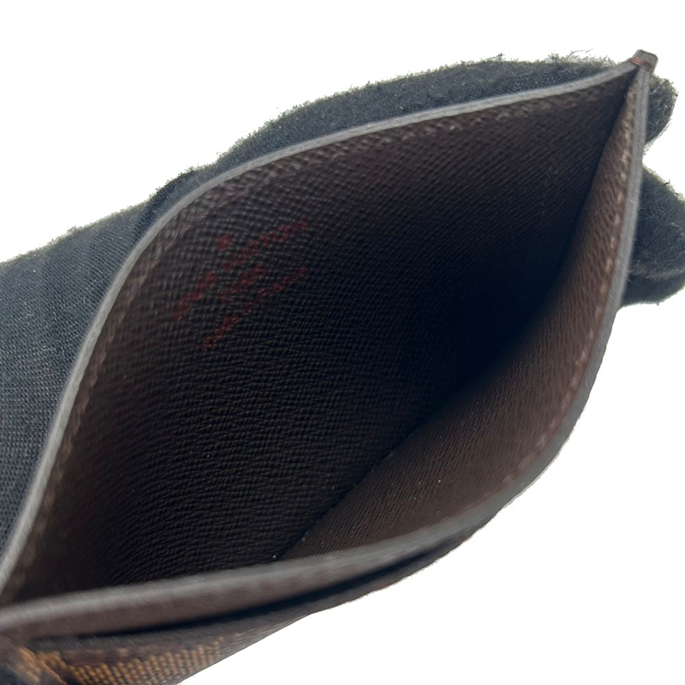 LOUIS VUITTON Card Case Damier canvas Brown Pass Case Card Case Porte Cartes�ESimple mens(Unisex)