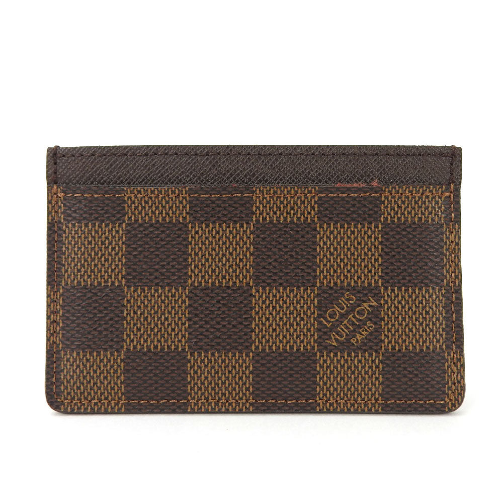 LOUIS VUITTON Card Case Damier canvas Brown Pass Case Card Case Porte Cartes�ESimple mens(Unisex)