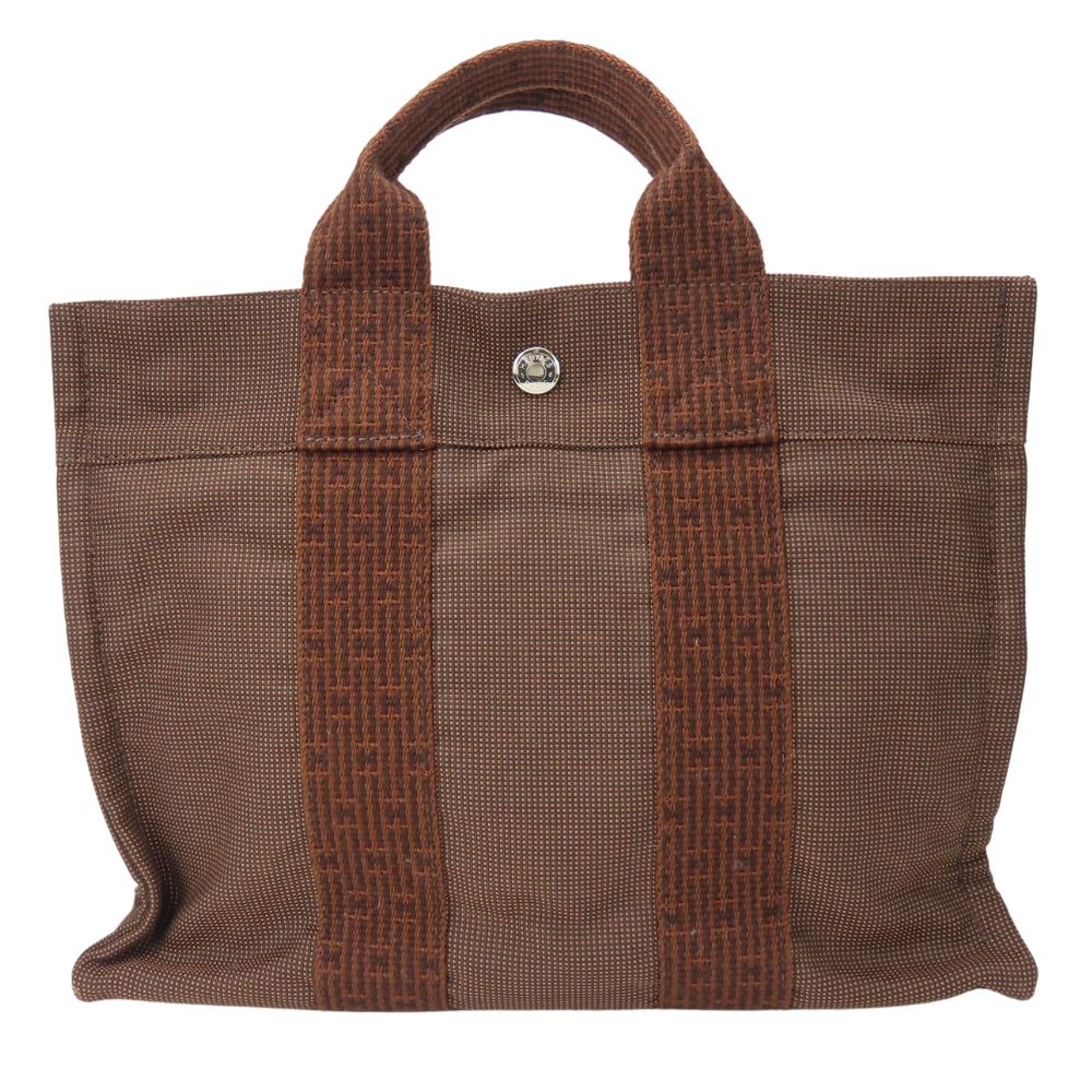 HERMES Handbag canvas Brown Her Line Tote PM unisex(Unisex)