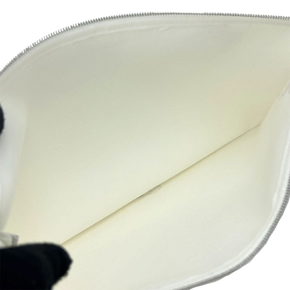HERMES Pouch cotton white Truth Flat GM Women