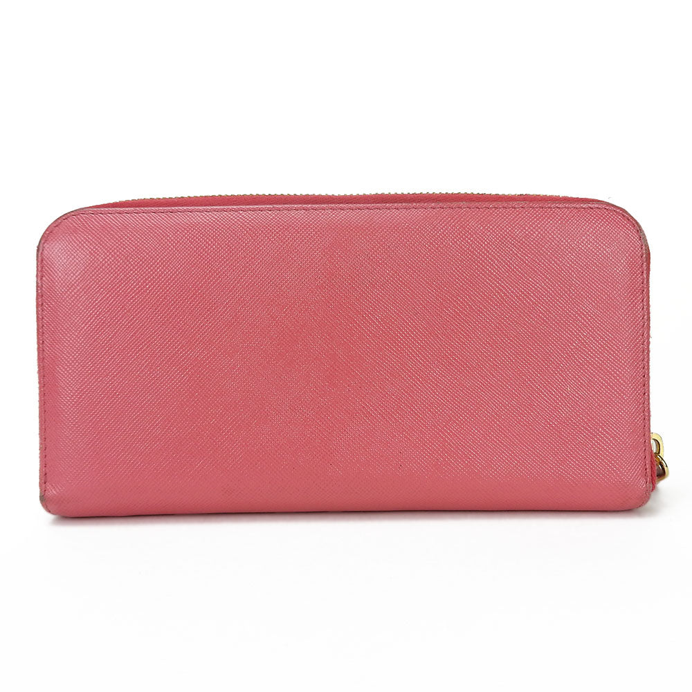 PRADA Long Wallet Purse 1ML506 Embossed leather pink Safiano