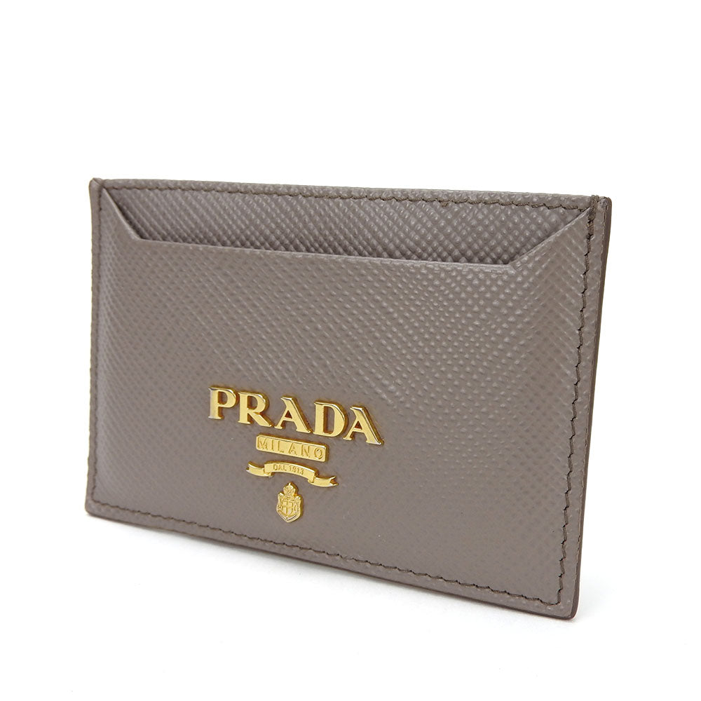 PRADA Card Case 1MC208 leather gray Safiano Women(Unisex)