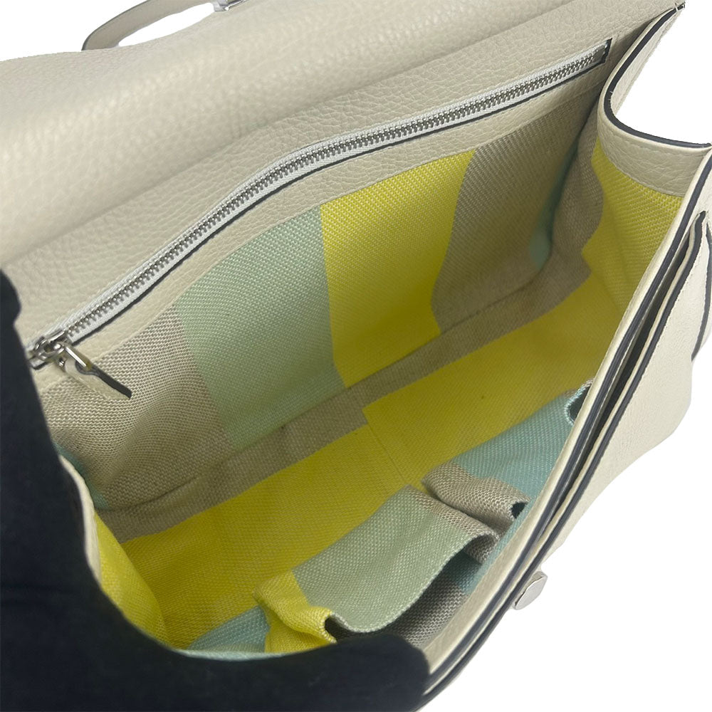 GUCCI Shoulder Bag 370826 leather white Bamboo daily