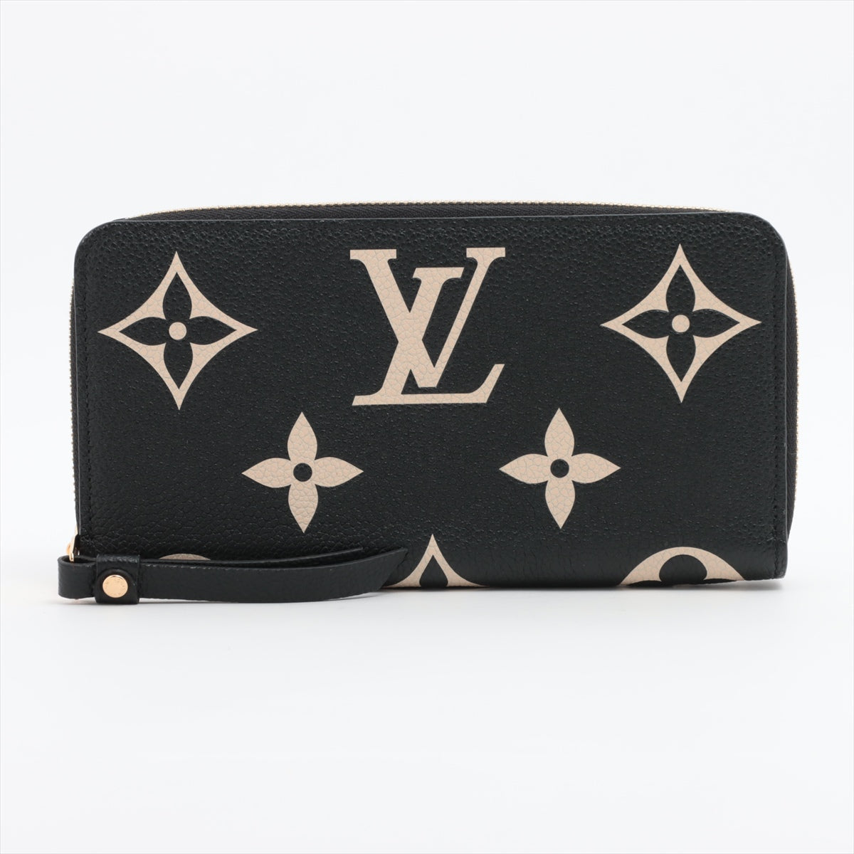 Louis Vuitton Bi-Color Monogram Amplant Wallet M80481 NoirCreme Round Zip Wallet