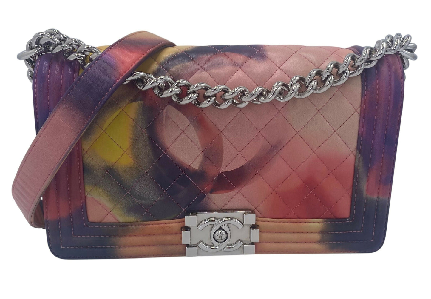 Chanel 15P Limited Edition Flower Power  Medium Lambskin Boy Flap Bag