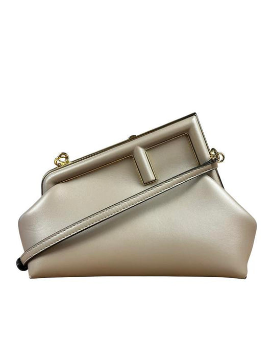 Fendi First Nappa Leather Sand Shoulder Bag