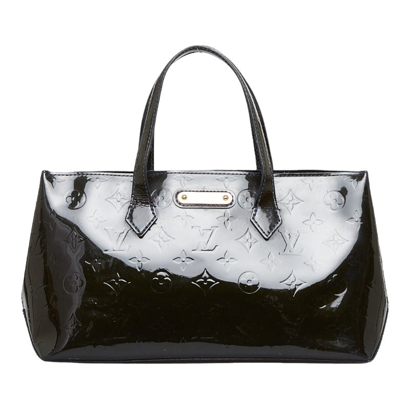 Louis Vuitton Monogram Verney Wilshere PM Handbag M91451 Blue Amphitheater Black Patent Leather Louis Vuitton