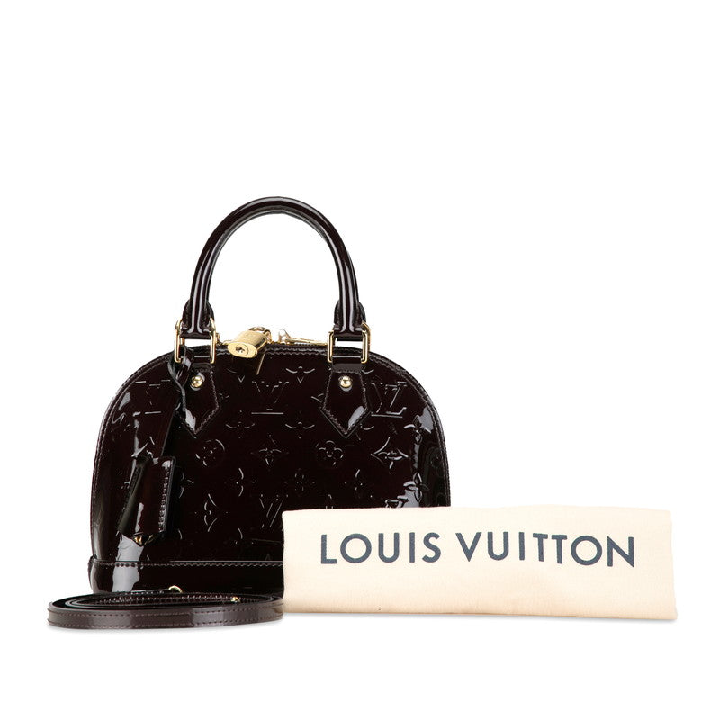 Louis Vuitton Monogram Vernis Alma BB Handbag Shoulder Bag 2WAY M91678 Amarant Pearl Patent Leather Louis Vuitton