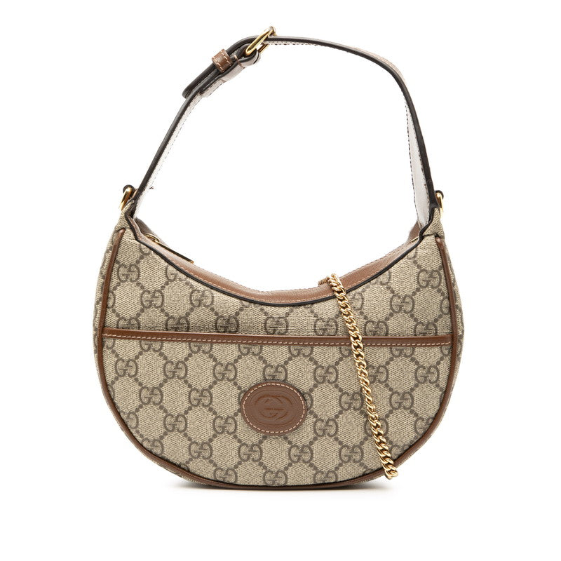 Gucci Half Moon Shape GG Supreme PVC Shoulder Bag