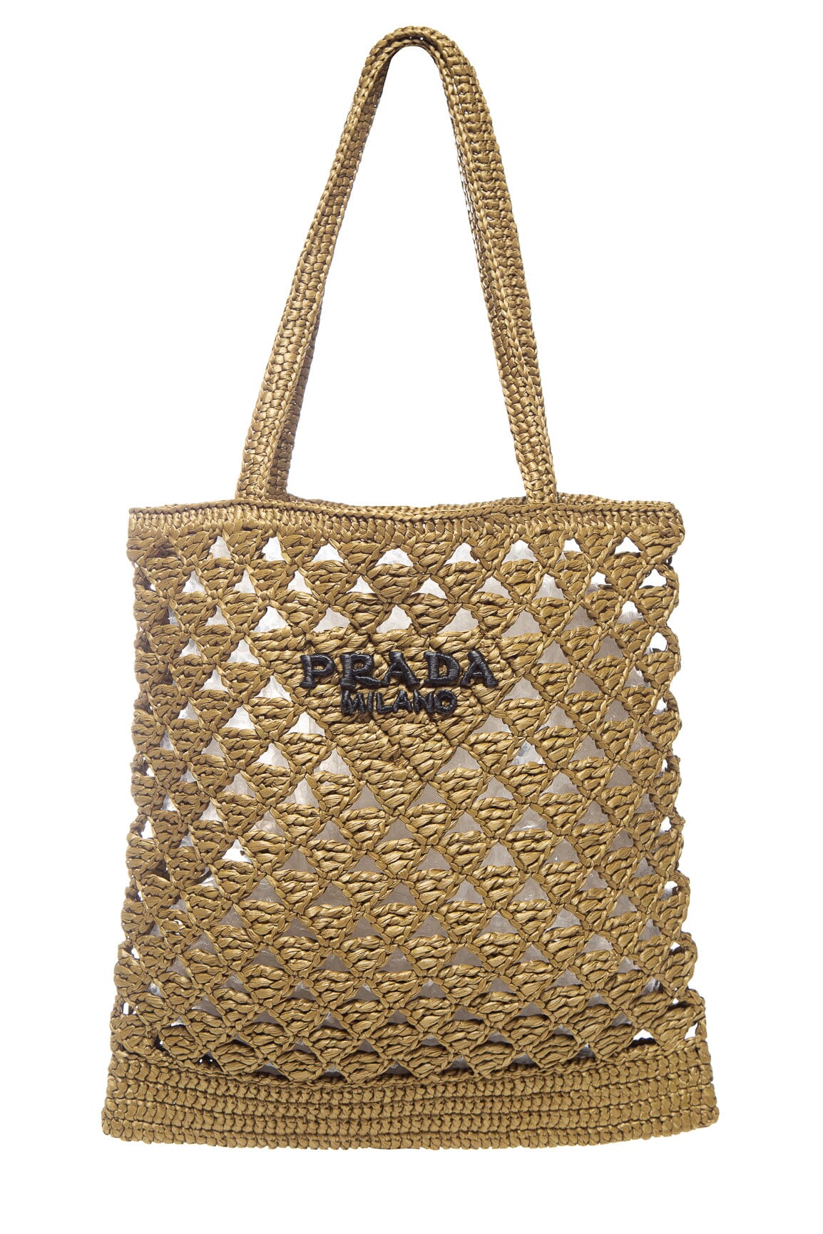 Prada Green Raffia Tote