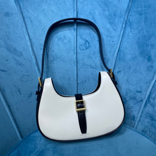 Yves Saint Laurent Le Fermoir Hobo Bag White/Black