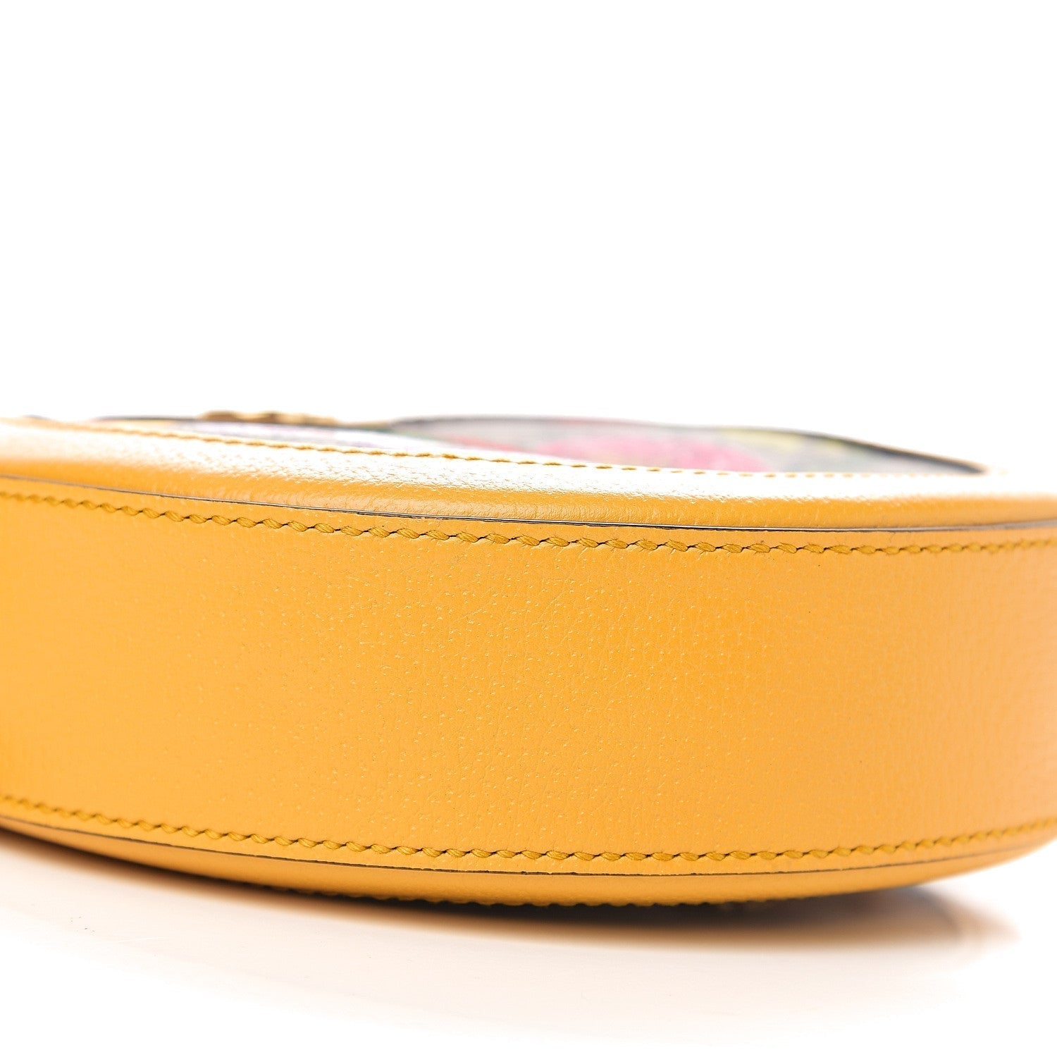 Gucci Mini Ophidia GG Flora Round Shoulder Bag in Yellow