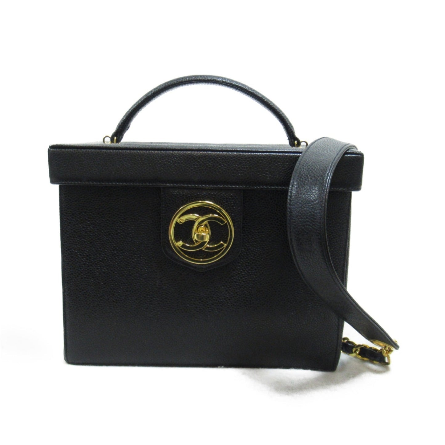 Chanel Chanel Vanity 2w Shoulder Bag Caviar S Black A01999