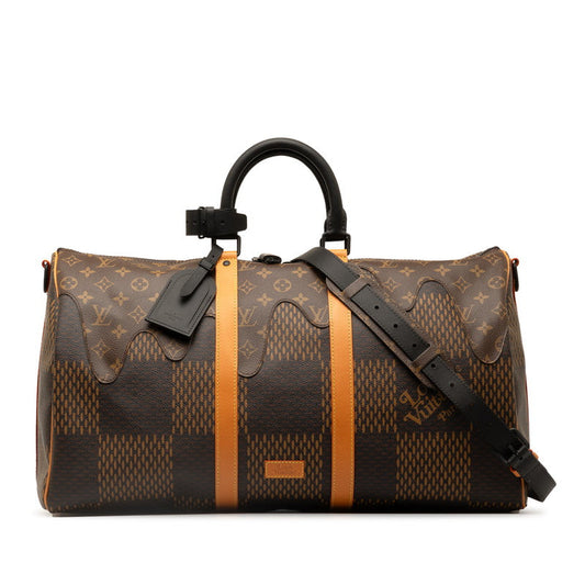 Louis Vuitton Giant Keepall Bandouliere 50 Boston Bag Shoulder Bag 2WAY N40360 Brown PVC Leather Men Louis Vuitton