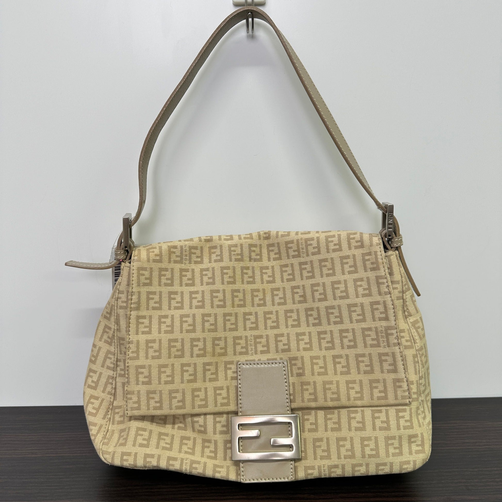 Fendi Beige Zucchino Canvas Mama Forever Shoulder Bag LB124925