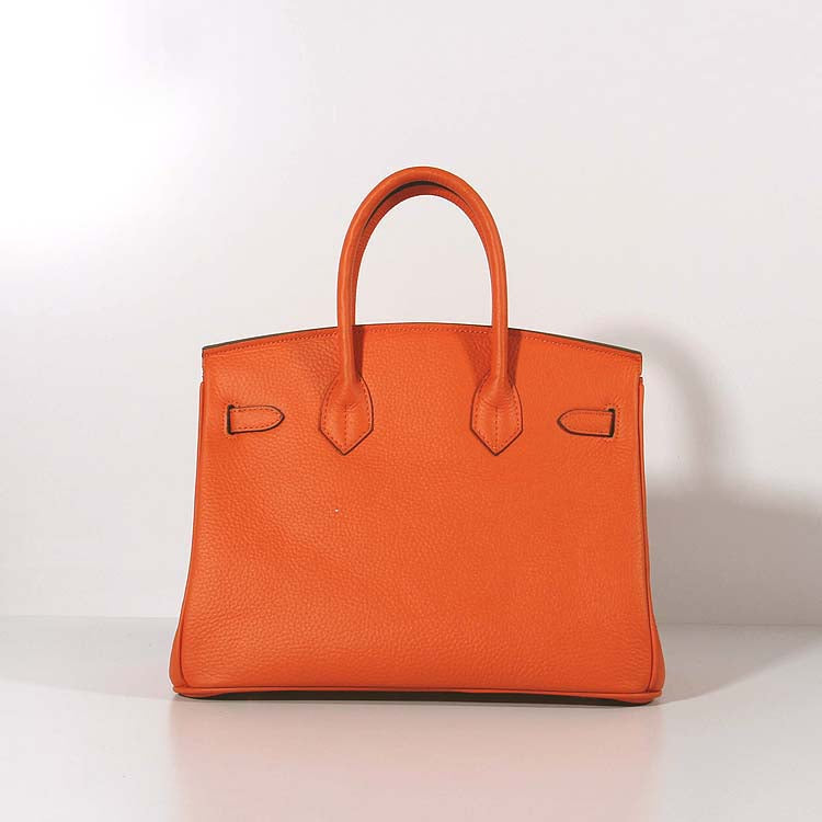 Luxury Hermes 30cm Birkin Bag Togo Leather with Strap Orange Gold