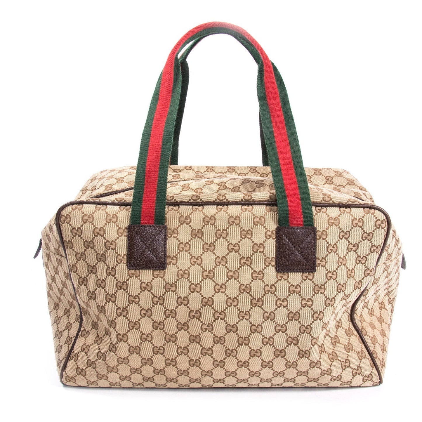 Gucci Web Leather Monogram Shoulder Bag