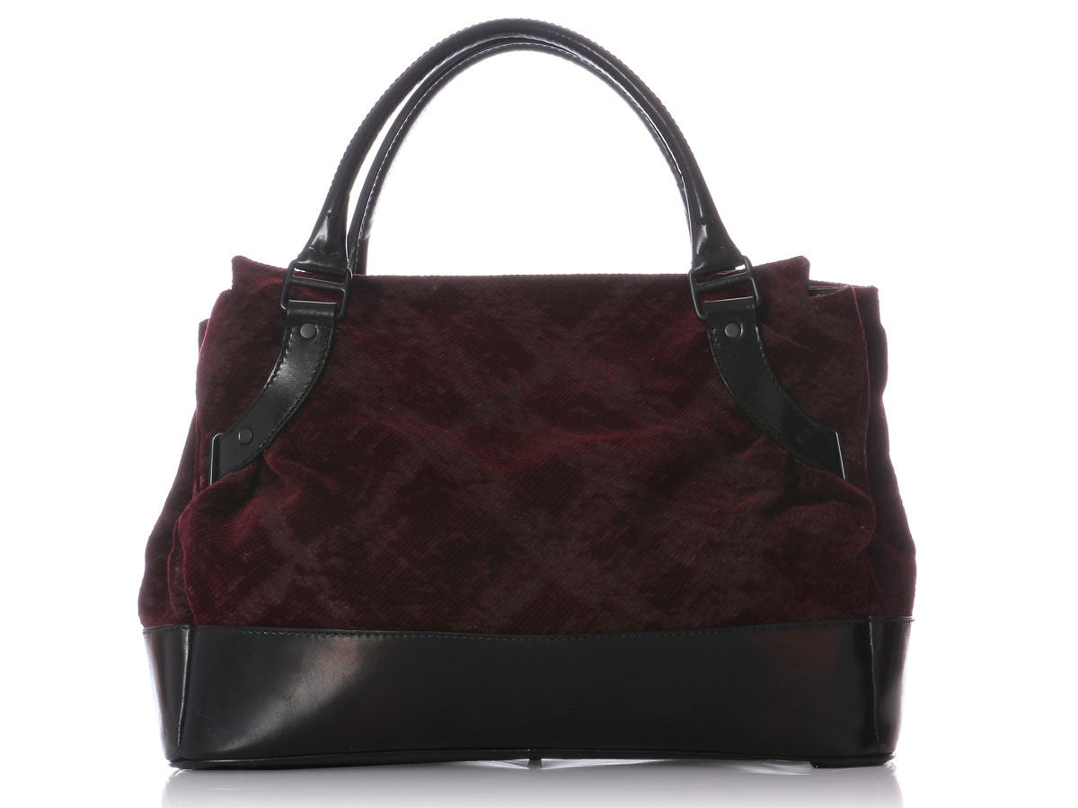 Burberry Burgundy Velvet Tote