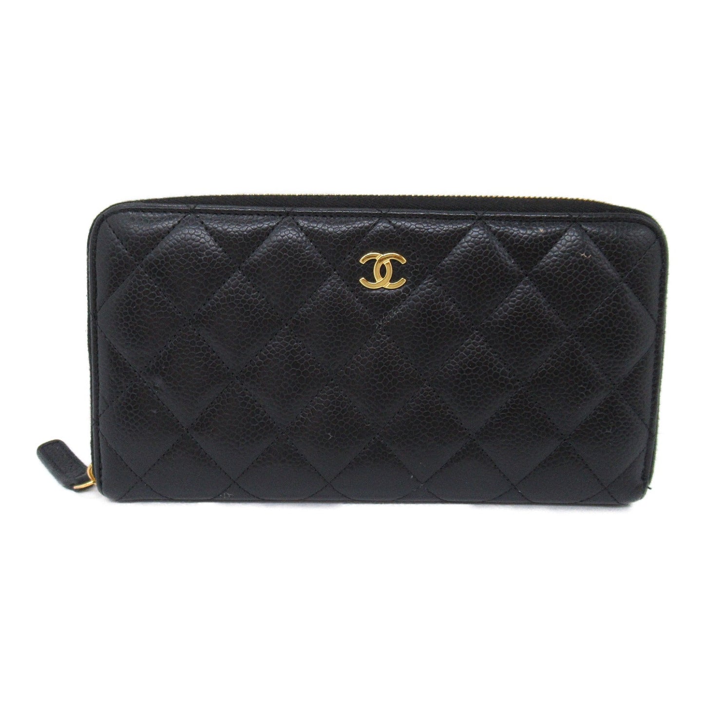 Chanel Chantal Matrasse Round Long Wallet Round Long Wallet Caviar S Black Ladies