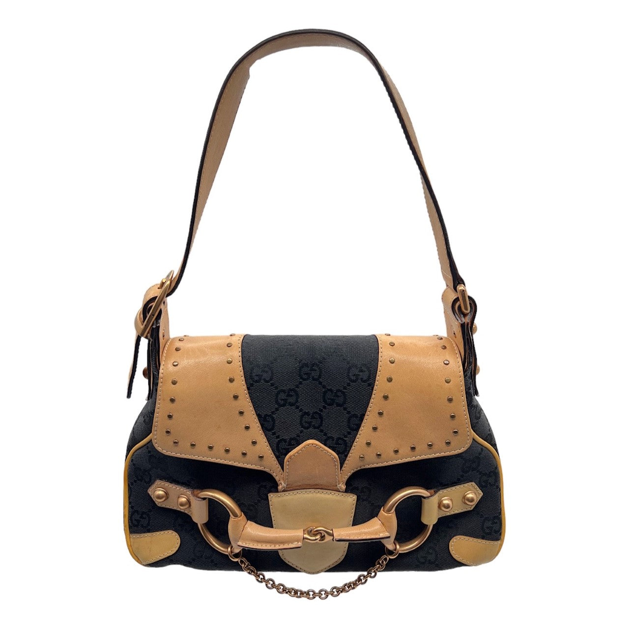 Gucci Monogram Nylon Leather Canvas Handbag