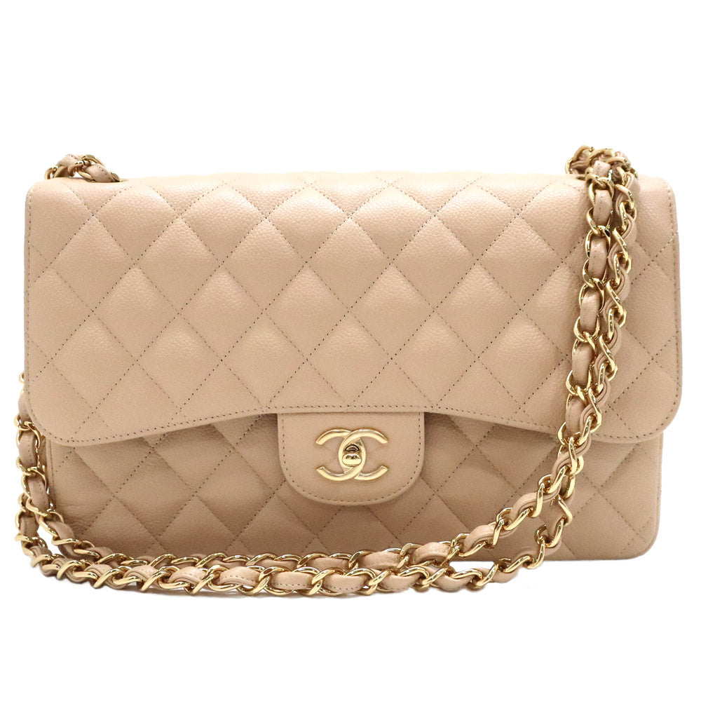 CHANEL CHANEL Deca Caviar S Beige Double Flap Chain Bag G Coco Shoulder Fashion s Beautiful s